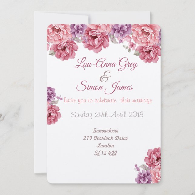 Invitación La vie en rosa (Anverso)