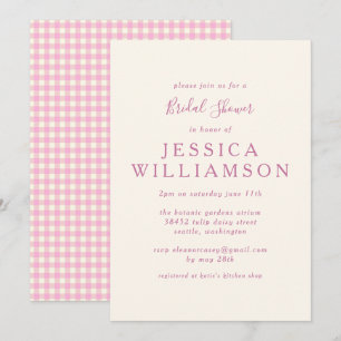 Invitación La vieja chispa de Gingham en la ducha de novia ro
