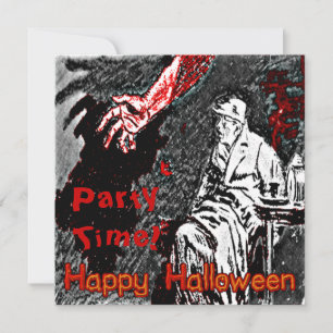 Invitación La vieja mano de Halloween en la oscuridad