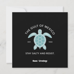 Invitación La vieja tortuga de mar gráfica del Golfo de Méxic