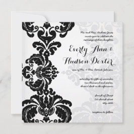 Invitación La vieja y ruidosa boda de damasco negro salva la 