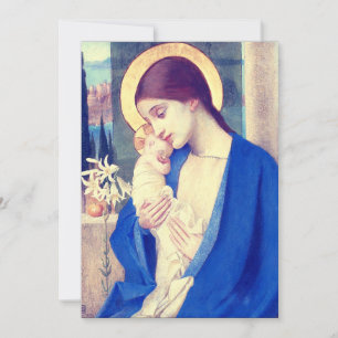 Invitación La Virgen María y el Niño Jesús Gracia del Renacim