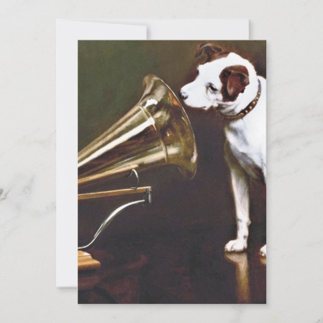 Invitación La voz de su maestro Nipper The Dog (Anverso)