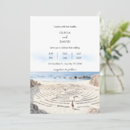 Invitación Laberinto Costero junto a la Playa junto al Océano