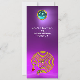Invitación LABERINTO HIPER, amatista azul violeta púrpura bri