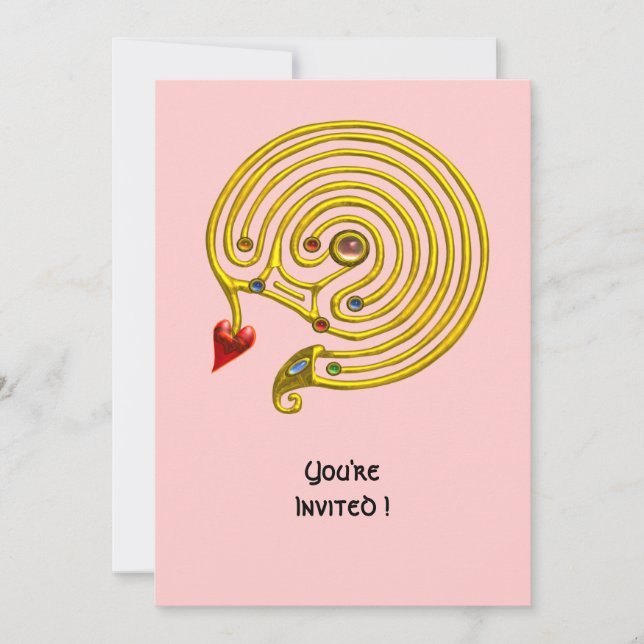 Invitación LABERINTO HIPER ,rosa (Anverso)