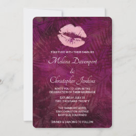 Invitación Labios Brillantes Rosados Sexys Boda Glamurosa