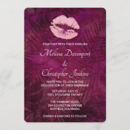 Invitación Labios Brillantes Rosados Sexys Boda Glamurosa