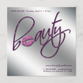 Invitación Labios de la belleza de la casa abierta de la