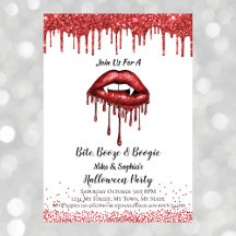 Labios rojos brillantes de vampiro fiesta de Hallo
