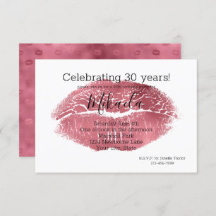 Invitación Labios rojos de vidrio