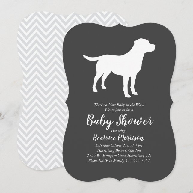 Invitación Laboratorio Neutral de Género de Labrador Baby Sho (Anverso / Reverso)