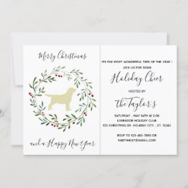 Invitación Labrador amarillo Feliz Navidad Labrador Recuperad