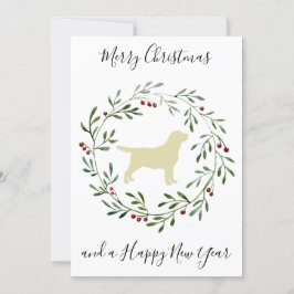 Invitación Labrador amarillo Feliz Navidad Labrador Recuperad