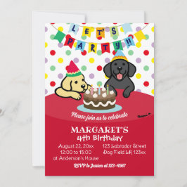 Invitación Labrador Amarillo y Partido de Cumpleaños del Labr