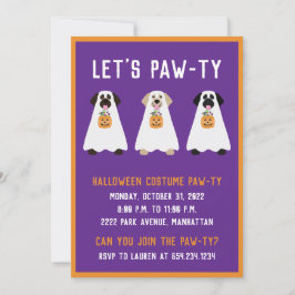 Invitación Labrador del partido de Halloween recupera perros 