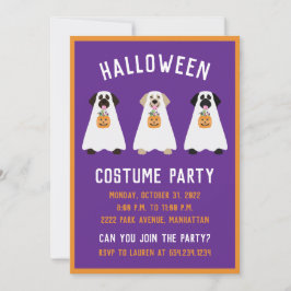 Invitación Labrador del partido de Halloween recupera perros 