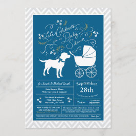 Invitación Labrador Dog Baby Shower Blue Boy Lab