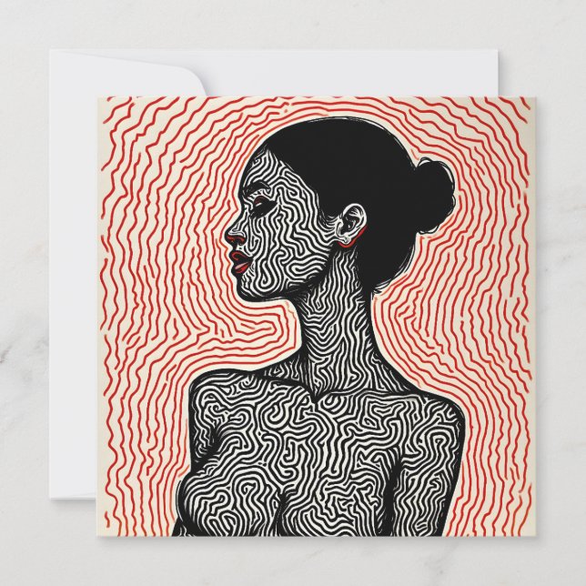 Invitación Labyrinth of Her Awakening – A Minimalist Portrait (Anverso)