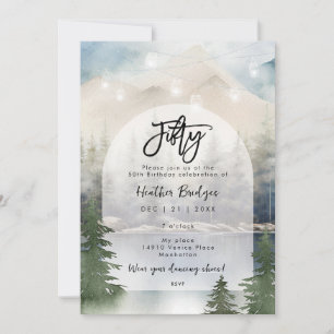 Invitación Laca de 50 años del bosque de invierno