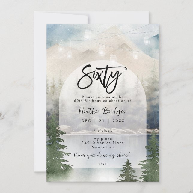 Invitación Laca de 60 años de invierno (Anverso)