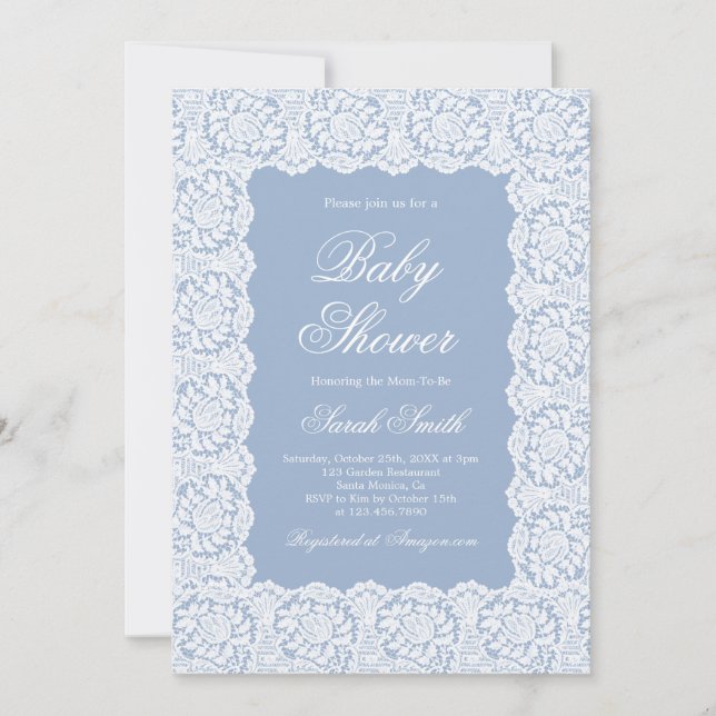 Invitación Lace Baby Shower (Anverso)