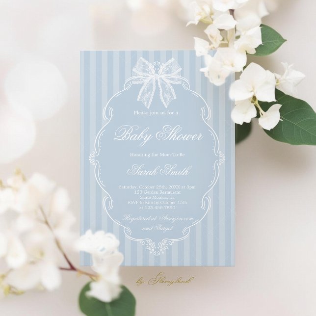 Invitación Lace Blue Baby Shower (Subido por el creador)