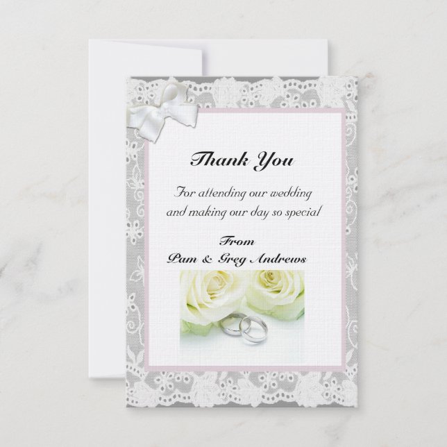 Invitación Lace Boda gracias (Anverso)