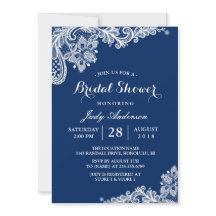 Lace Bridal Shower Trendy Navy Blue