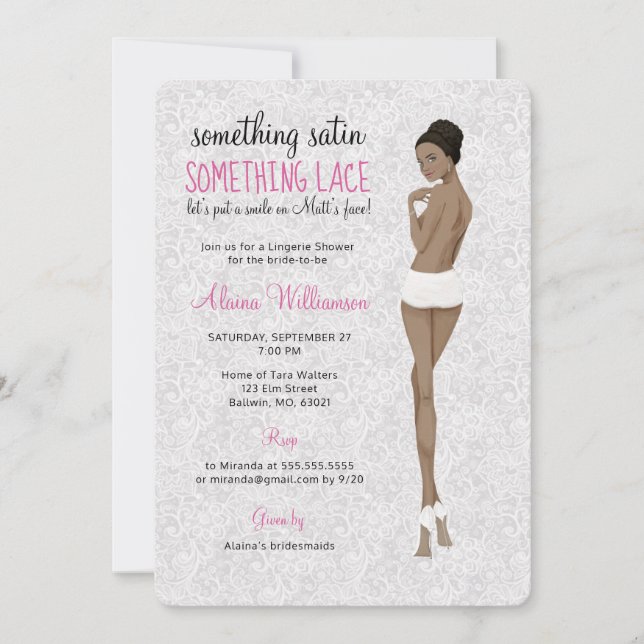 Invitación Lace Bride en Panties Lingerie Shower (Anverso)