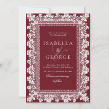 Lace Deep red Old Money Wedding