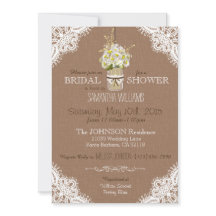 Lace Mason Jar Daisies Rustic Bridal Shower