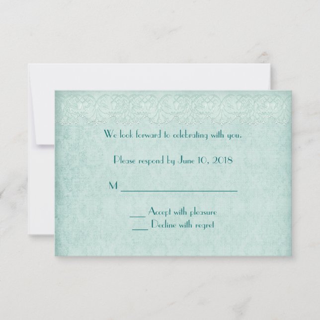 Invitación Lace y Damask RSVP (Anverso)