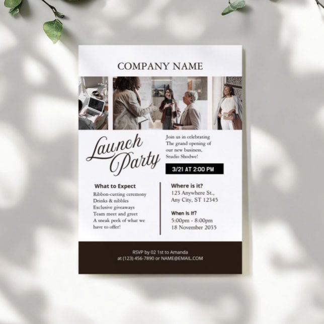 Invitación lack and White Professional Company Launch Party (Subido por el creador)