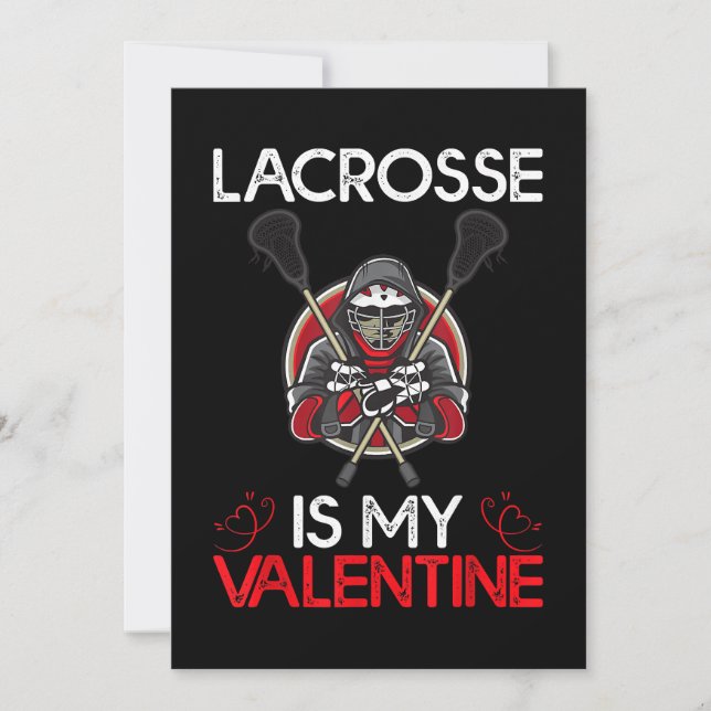 Invitación Lacrosse Es Mi El día de San Valentín De Valentine (Anverso)