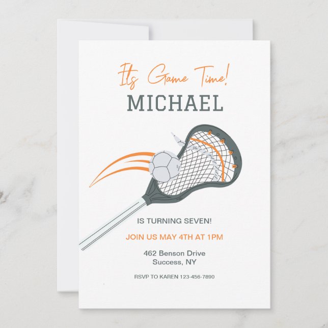 Invitación Lacrosse Game (Anverso)