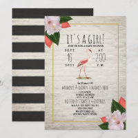Ladrillo blanco Flamingo Tropical Boho Baby Shower