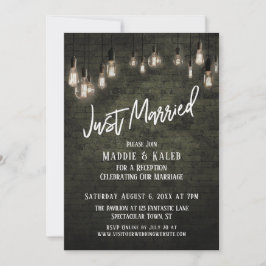 Invitación Ladrillo Industrial con Luces de Edison Acaba de C