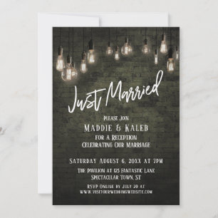Invitación Ladrillo Industrial con Luces de Edison Acaba de C