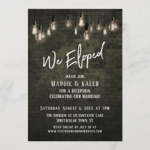 Invitación Ladrillo industrial con luces Edison que eludimos