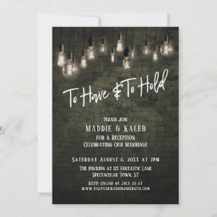 Invitación Ladrillo industrial Edison se ilumina para tener y