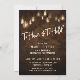 Invitación Ladrillo Industrial Luces Edison Para Tener y Para