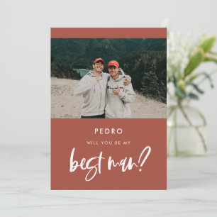 Invitación Ladrillo quemado moderno Mejor carta de fotos prop