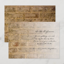 Invitación Ladrillos de Moda industrial Boda falsa Salven la 