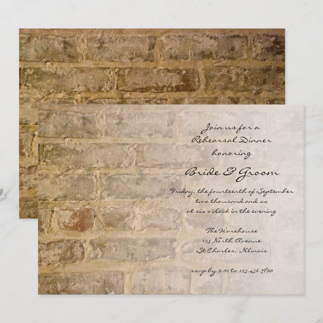 Invitación Ladrillos de Moda industrial Ensayos de moda (Anverso / Reverso)