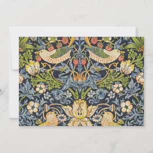 Invitación Ladrón de Fresas Morris Azul Marino Arte Fino Vint