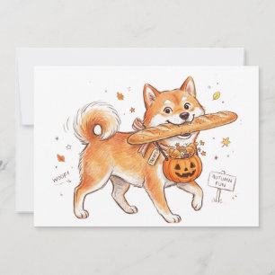 Invitación Ladrona de panadería Shiba Inu - Perro lindo lleva
