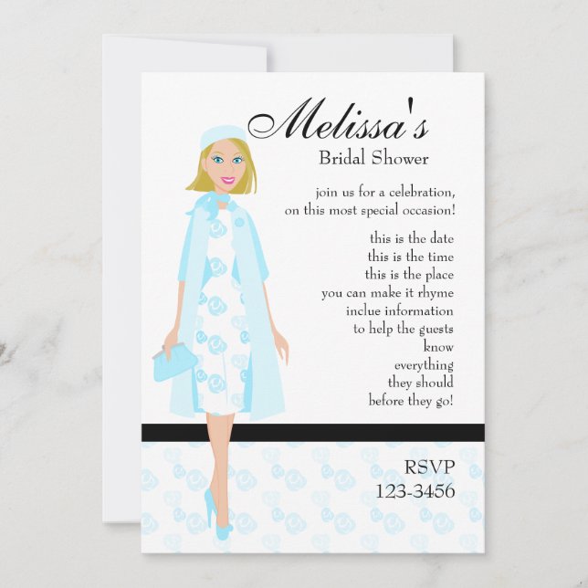 Invitación Lady In Blue (Anverso)