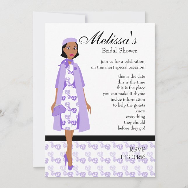 Invitación Lady In Lilac (Anverso)