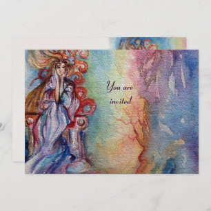 Invitación LADY OF LAKE color púrpura y champán blanco